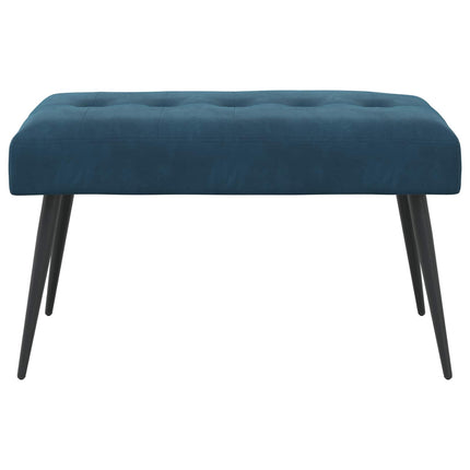 Bänk med knappar Blå 80 x 40 x 46 cm Sammet