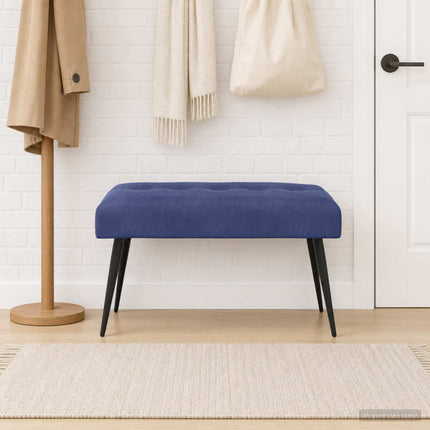 Bänk med knappar Polisblå 80 x 40 x 46 cm Sammet