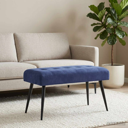 Bänk med knappar Polisblå 80 x 40 x 46 cm Sammet