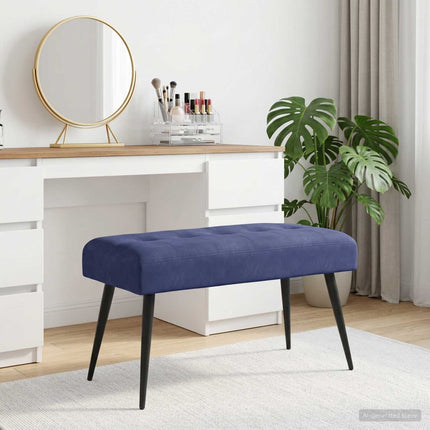 Bänk med knappar Polisblå 80 x 40 x 46 cm Sammet