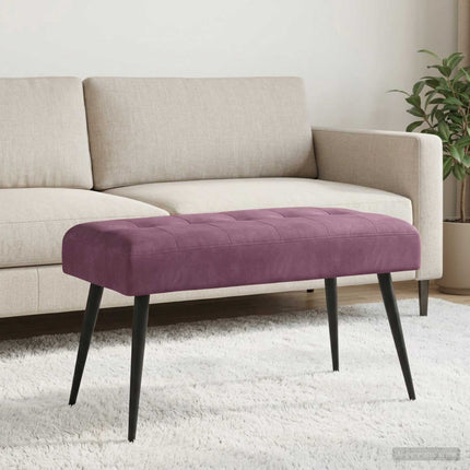 Bänk med knappar Lila 80 x 40 x 46 cm Sammet