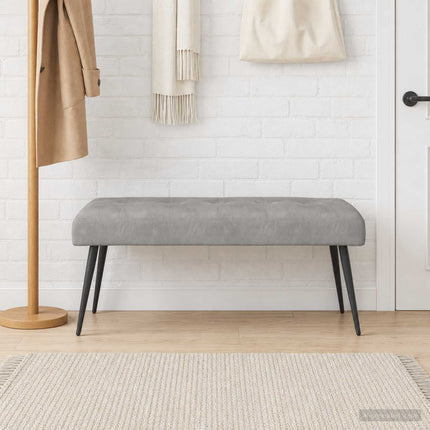 Bänk med knappar Ljusgrå 110 x 40 x 46 cm Sammet