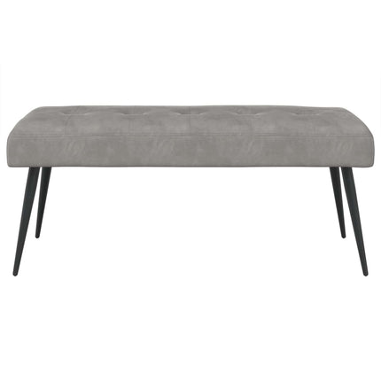 Bänk med knappar Ljusgrå 110 x 40 x 46 cm Sammet