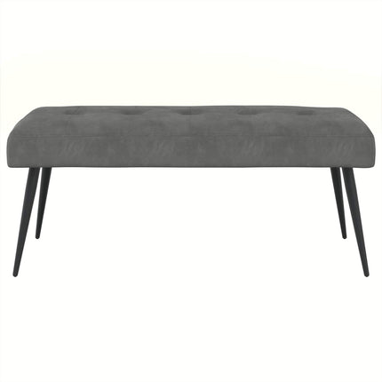 Bänk med knappar Mörkgrå 110 x 40 x 46 cm Sammet