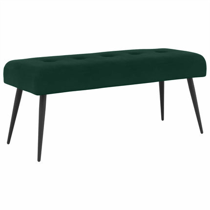 Bänk med knappar Mörkgrön 110 x 40 x 46 cm Sammet