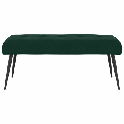 Bänk med knappar Mörkgrön 110 x 40 x 46 cm Sammet