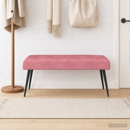 Bänk med knappar Rosa 110 x 40 x 46 cm Sammet