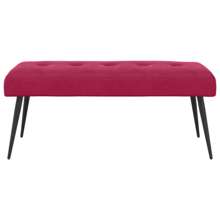 Bänk med knappar Vinröd 110 x 40 x 46 cm Sammet