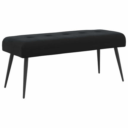 Bänk med knappar Svart 110 x 40 x 46 cm Sammet