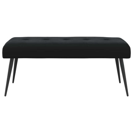Bänk med knappar Svart 110 x 40 x 46 cm Sammet