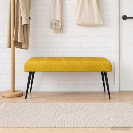 Bänk med knappar Gul 110 x 40 x 46 cm Sammet