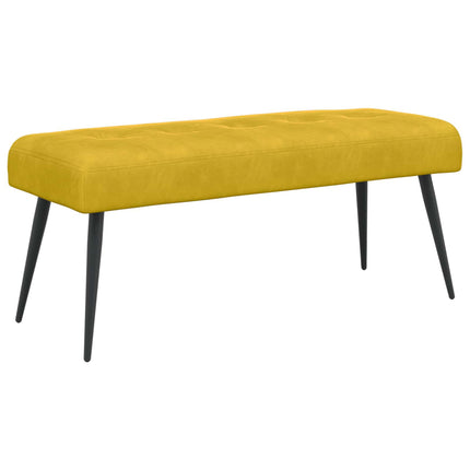 Bänk med knappar Gul 110 x 40 x 46 cm Sammet
