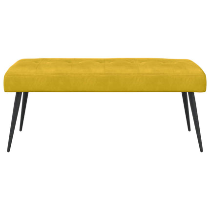 Bänk med knappar Gul 110 x 40 x 46 cm Sammet