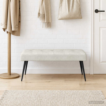 Bänk med knappar Gräddvit 110 x 40 x 46 cm Sammet