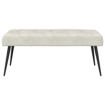 Bänk med knappar Gräddvit 110 x 40 x 46 cm Sammet