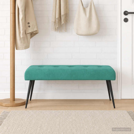 Bänk med knappar Turkos 110 x 40 x 46 cm Sammet