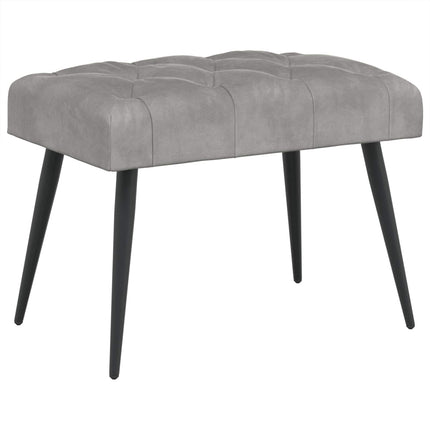 Bänk med knappar Ljusgrå 60 x 40 x 45 cm Sammet