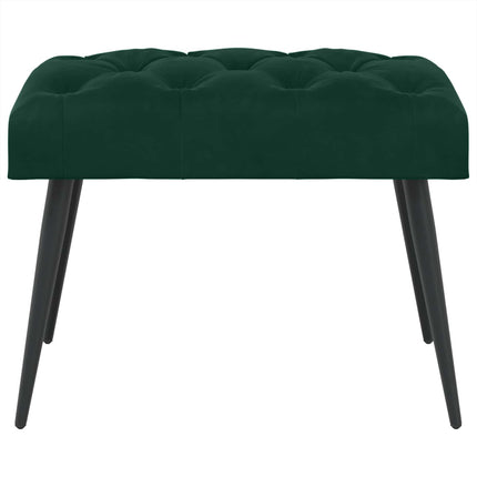 Bänk med knappar Mörkgrön 60 x 40 x 45 cm Sammet