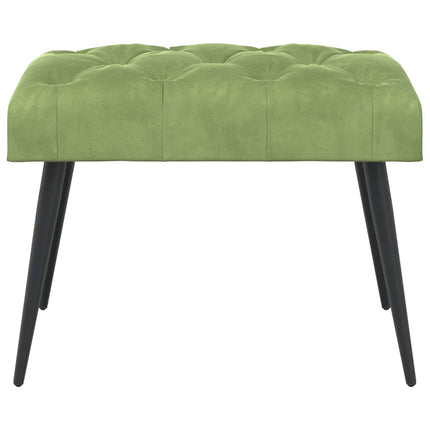 Bänk med knappar Ljusgrön 60 x 40 x 45 cm Sammet