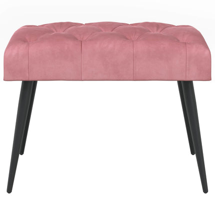 Bänk med knappar Rosa 60 x 40 x 45 cm Sammet
