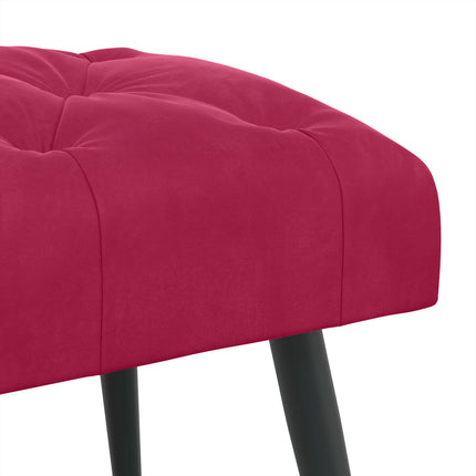 Bänk med knappar Vinröd 60 x 40 x 45 cm Sammet
