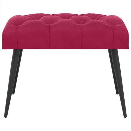 Bänk med knappar Vinröd 60 x 40 x 45 cm Sammet