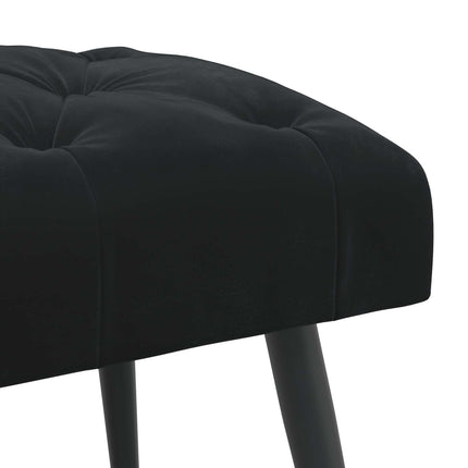 Bänk med knappar Svart 60 x 40 x 45 cm Sammet