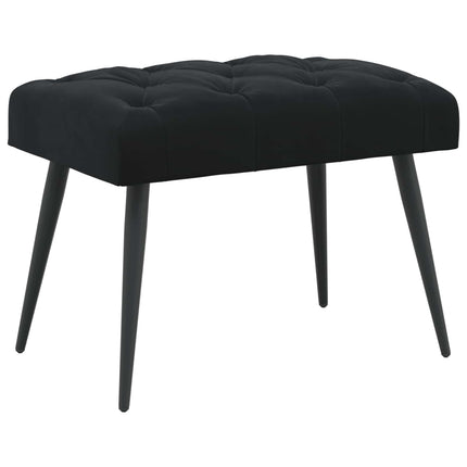 Bänk med knappar Svart 60 x 40 x 45 cm Sammet