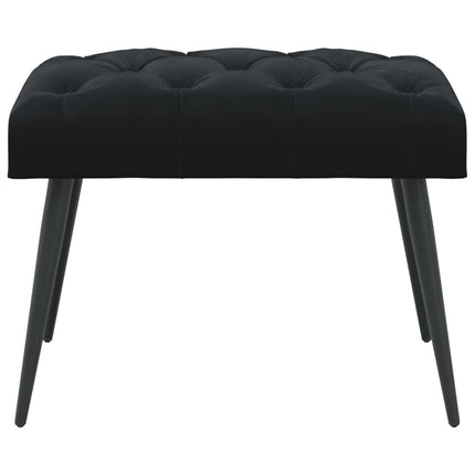 Bänk med knappar Svart 60 x 40 x 45 cm Sammet