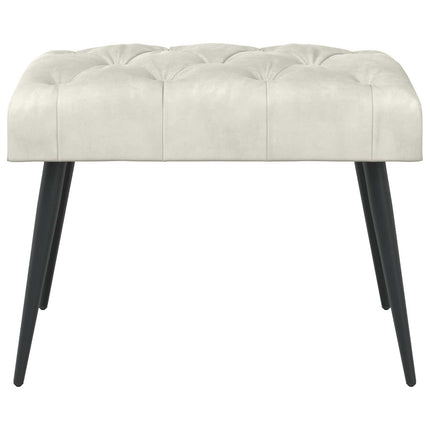 Bänk med knappar Gräddvit 60 x 40 x 45 cm Sammet
