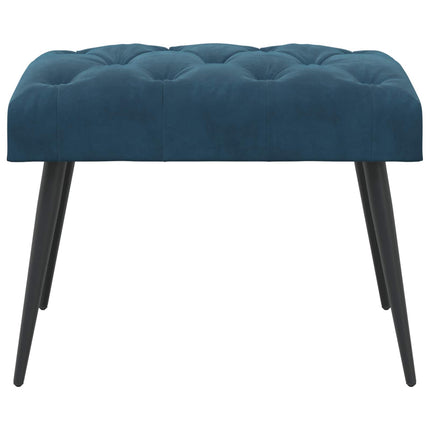 Bänk med knappar Blå 60 x 40 x 45 cm Sammet