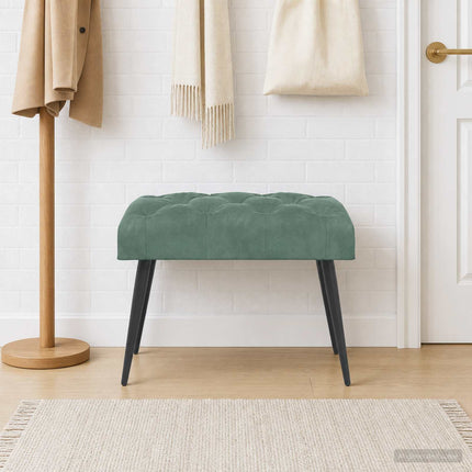 Bänk med knappar Havgrön 60 x 40 x 45 cm Sammet