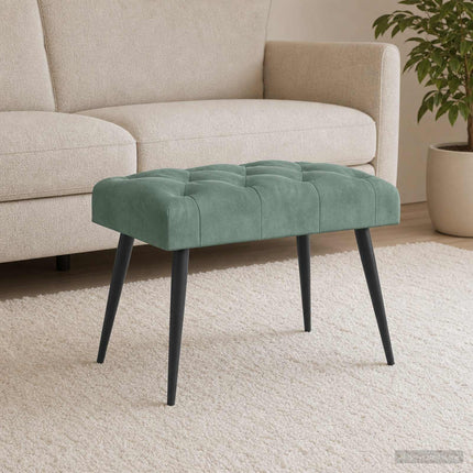 Bänk med knappar Havgrön 60 x 40 x 45 cm Sammet