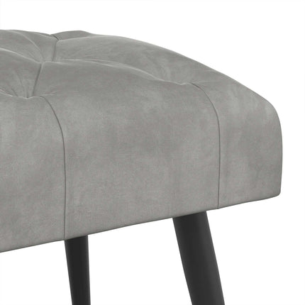 Bänk med knappar Ljusgrå 80 x 40 x 46 cm Sammet