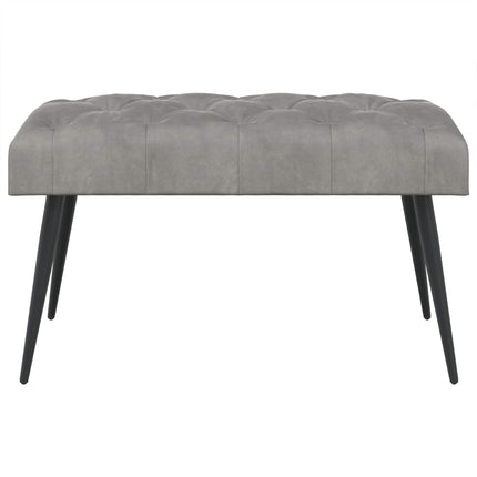 Bänk med knappar Ljusgrå 80 x 40 x 46 cm Sammet