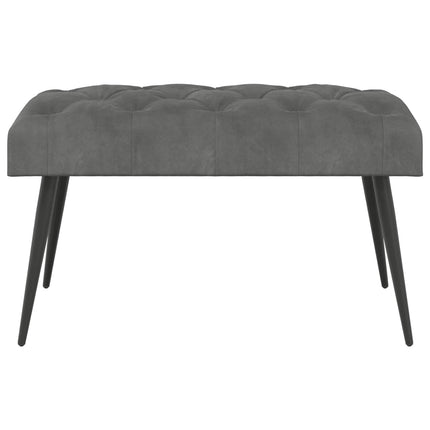 Bänk med knappar Mörkgrå 80 x 40 x 46 cm Sammet