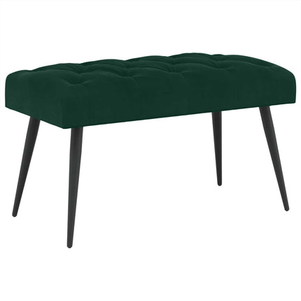 Bänk med knappar Mörkgrön 80 x 40 x 46 cm Sammet