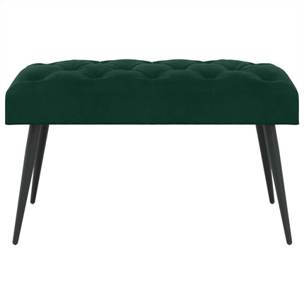 Bänk med knappar Mörkgrön 80 x 40 x 46 cm Sammet