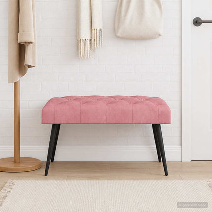 Bänk med knappar Rosa 80 x 40 x 46 cm Sammet