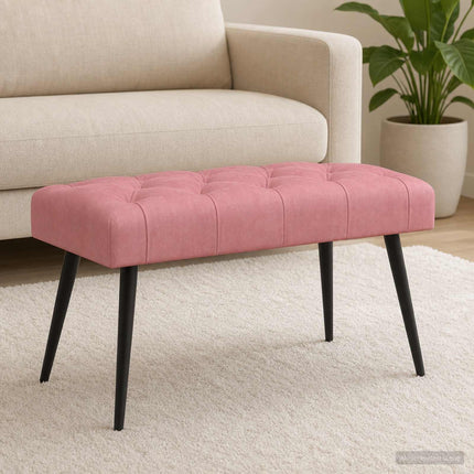 Bänk med knappar Rosa 80 x 40 x 46 cm Sammet