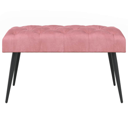 Bänk med knappar Rosa 80 x 40 x 46 cm Sammet