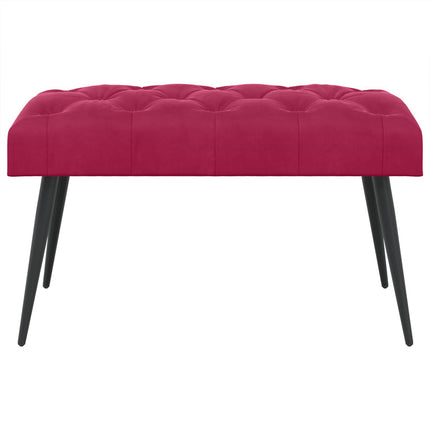 Bänk med knappar Vinröd 80 x 40 x 46 cm Sammet