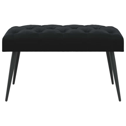 Bänk med knappar Svart 80 x 40 x 46 cm Sammet