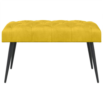 Bänk med knappar Gul 80 x 40 x 46 cm Sammet