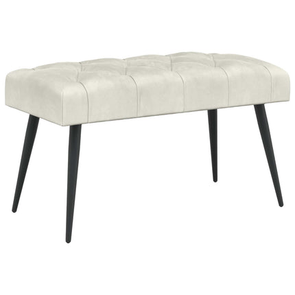 Bänk med knappar Gräddvit 80 x 40 x 46 cm Sammet
