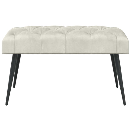 Bänk med knappar Gräddvit 80 x 40 x 46 cm Sammet