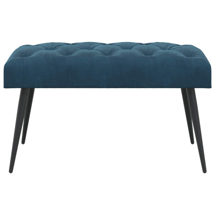 Bänk med knappar Blå 80 x 40 x 46 cm Sammet