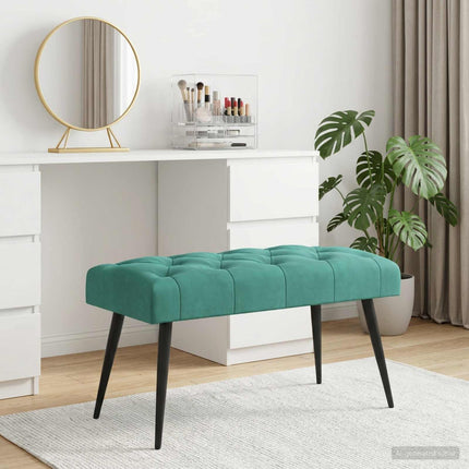 Bänk med knappar Turkos 80 x 40 x 46 cm Sammet