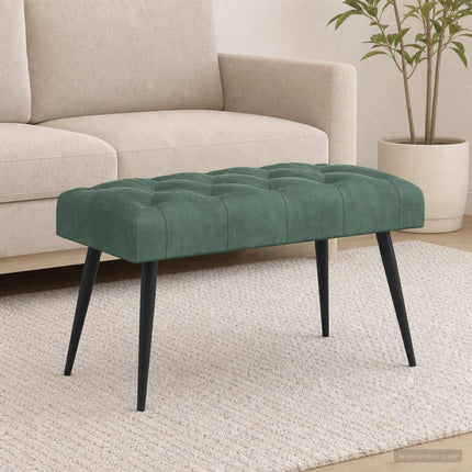 Bänk med knappar Havgrön 80 x 40 x 46 cm Sammet