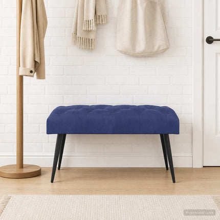 Bänk med knappar Polisblå 80 x 40 x 46 cm Sammet